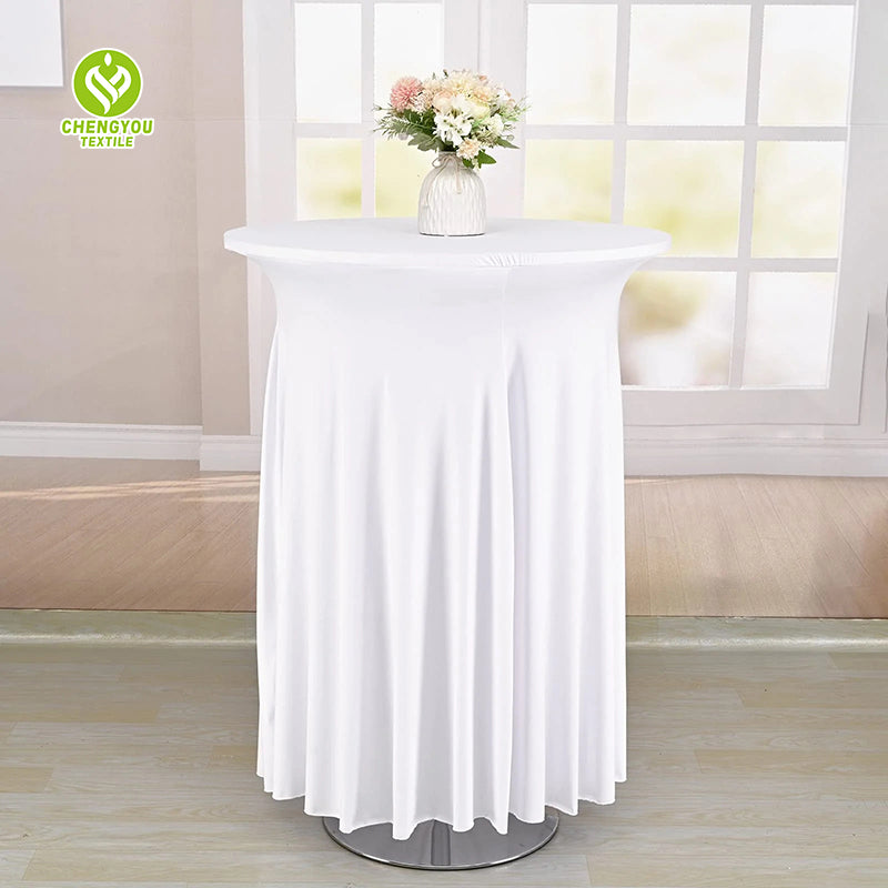 CY-TAB-021 Ruffle Cocktail Spandex Pleated Table Cover