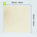 Light Blue Embroidered Cotton Linen Scalloped Placemats Towel Scallop Edge Cloth Napkins