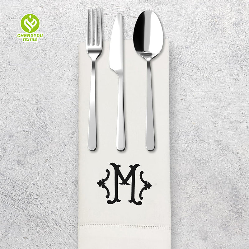 CY-NAP-016 Hardanger Design Hemstitch Napkin with Embroidery