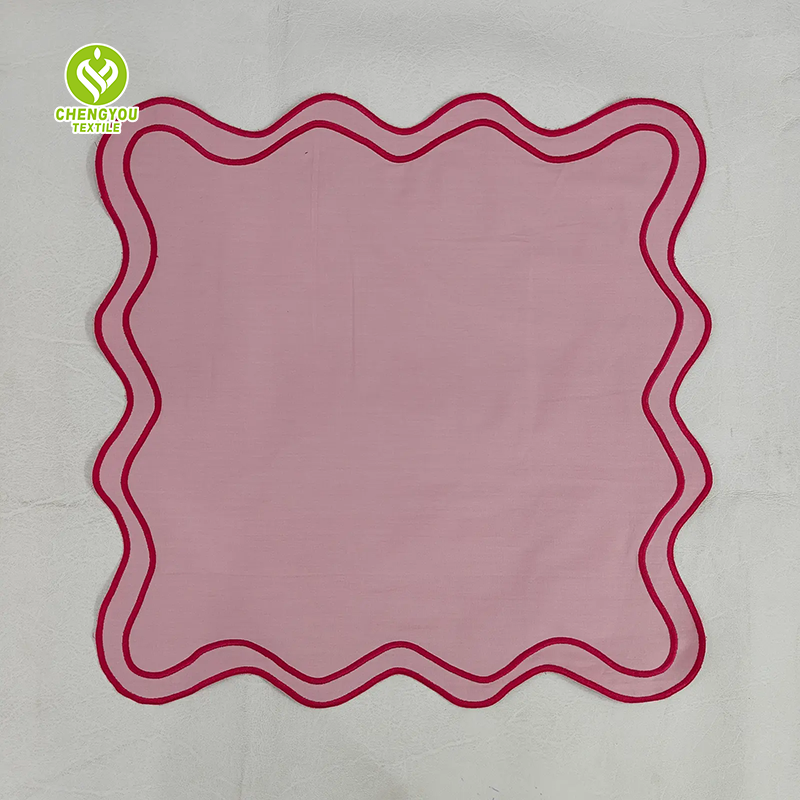 CY-NAP-007 Combination Scalloped Embroidery Napkin