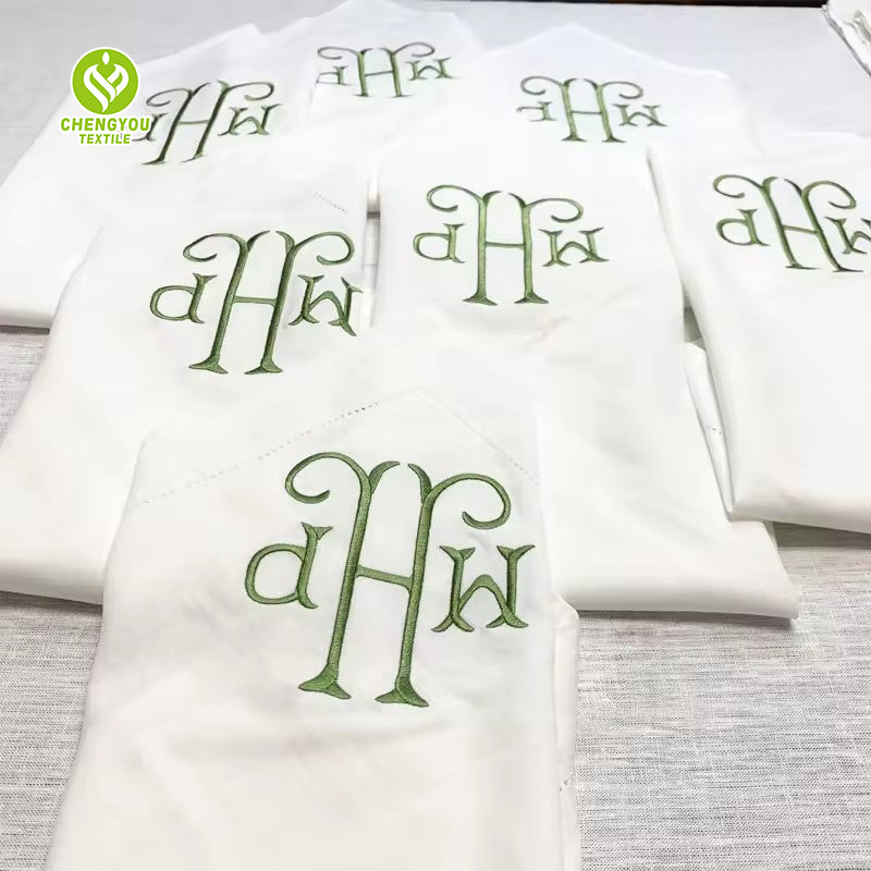 CY-NAP-011 Hemstitch Napkin with Embroidery