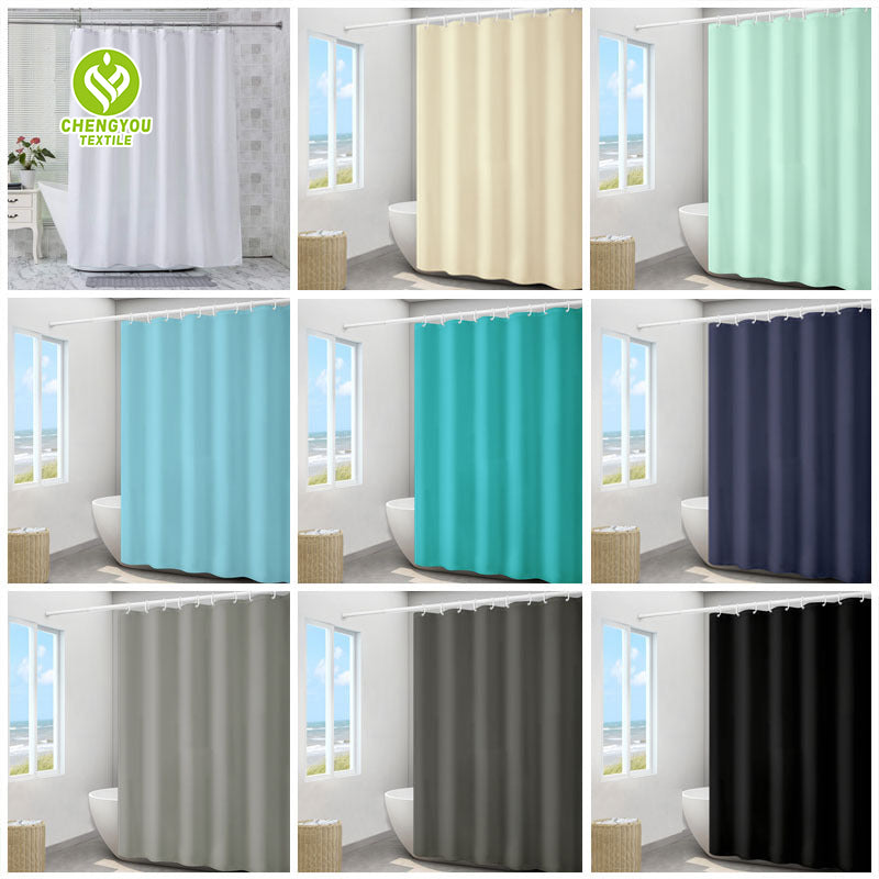 CY-SC-005 Multiple Choice Waterproof Solid Color Shower Curtain