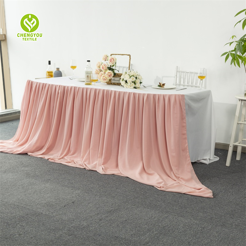 Rectangular Fancy Table Skirt Tulle Tutu Chiffon Table Skirt for Wedding Party Decoration
