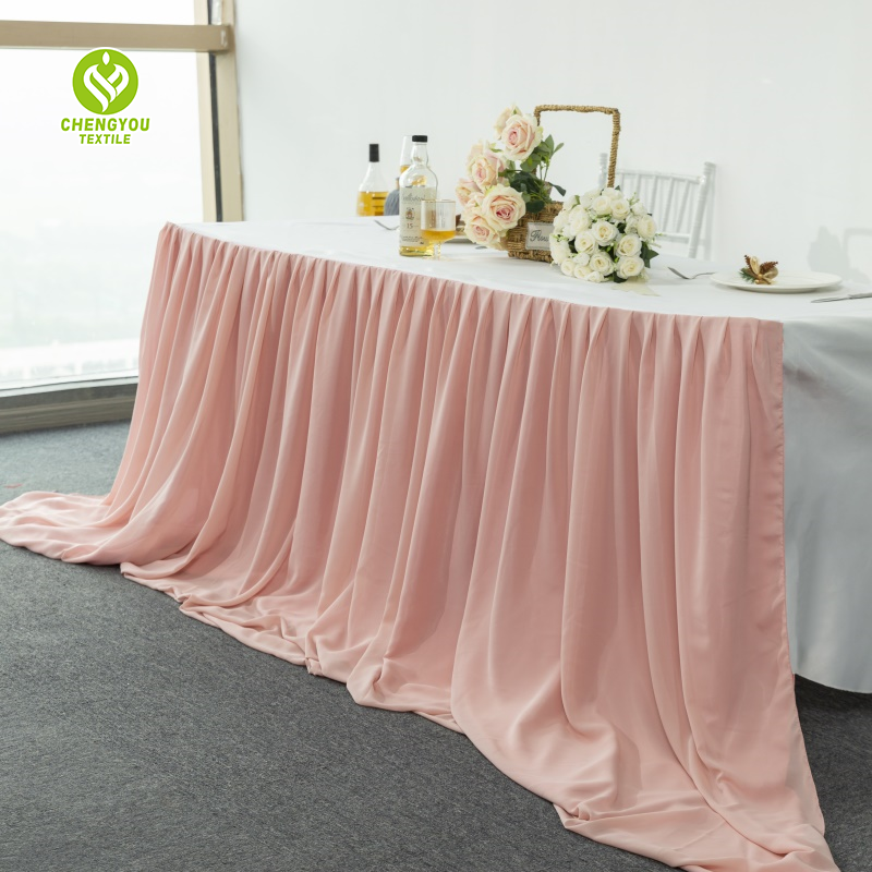 Rectangular Fancy Table Skirt Tulle Tutu Chiffon Table Skirt for Wedding Party Decoration