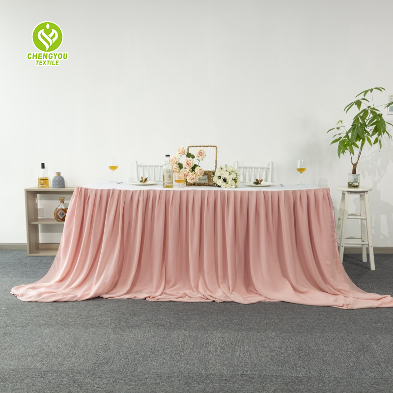 Rectangular Fancy Table Skirt Tulle Tutu Chiffon Table Skirt for Wedding Party Decoration
