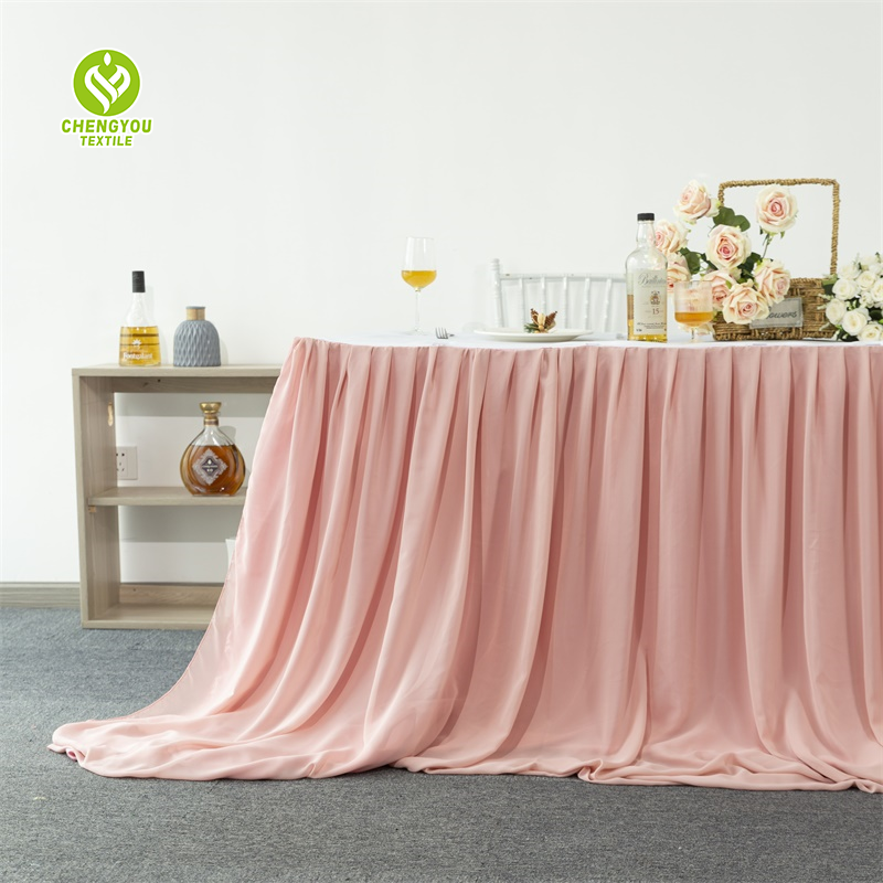 Rectangular Fancy Table Skirt Tulle Tutu Chiffon Table Skirt for Wedding Party Decoration