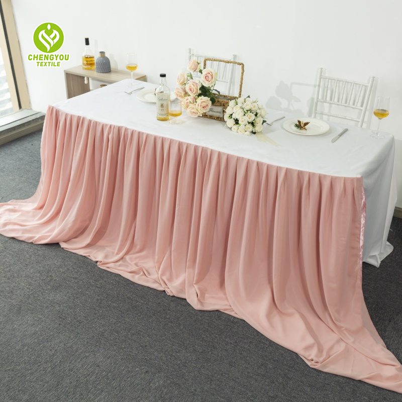 Rectangular Fancy Table Skirt Tulle Tutu Chiffon Table Skirt for Wedding Party Decoration