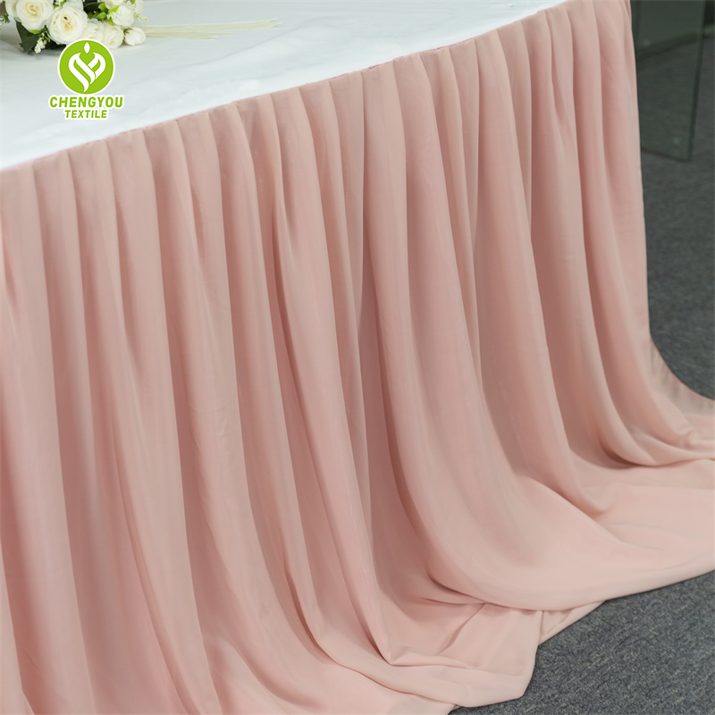 Rectangular Fancy Table Skirt Tulle Tutu Chiffon Table Skirt for Wedding Party Decoration