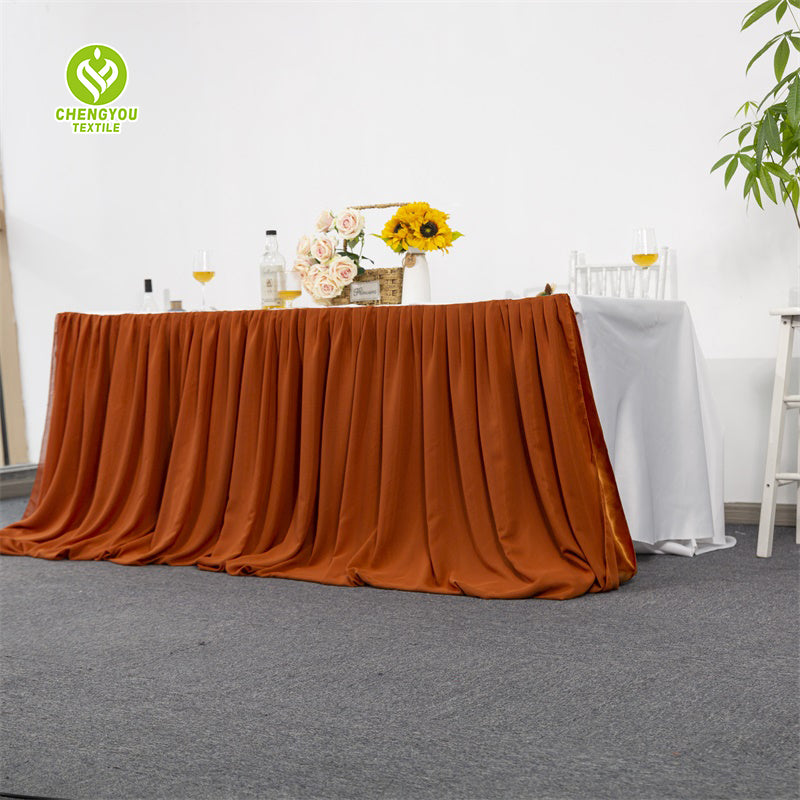 High Quality Ruffled Tulle Tutu Chiffon Table Skirt For Hotel Reception And Wedding Party Decoration