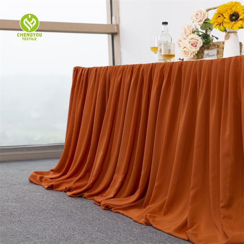 High Quality Ruffled Tulle Tutu Chiffon Table Skirt For Hotel Reception And Wedding Party Decoration