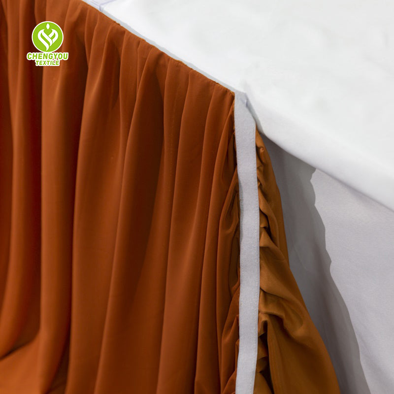 High Quality Ruffled Tulle Tutu Chiffon Table Skirt For Hotel Reception And Wedding Party Decoration