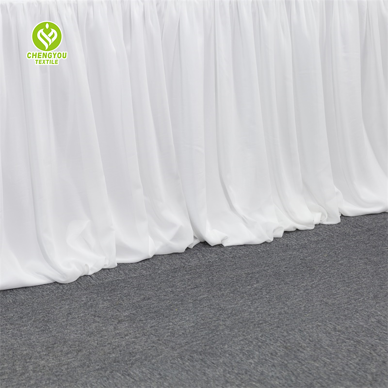 Wholesale Child Birthday Chiffon Fancy Rectangular Pink Tulle Table Skirts for Wedding Party Decoration