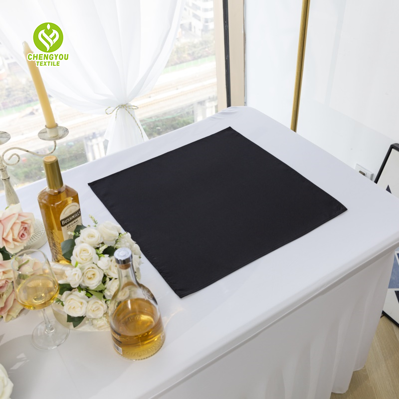 Custom 100% Polyester Reusable Wedding Restaurant Table Cloth Napkin