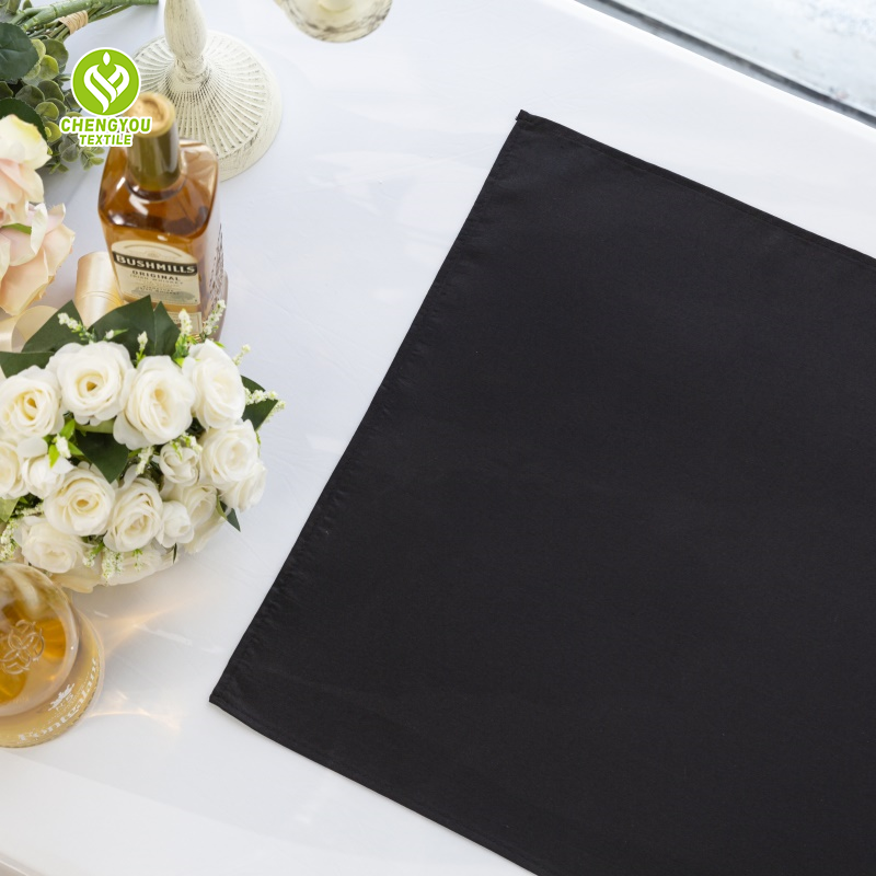 Custom 100% Polyester Reusable Wedding Restaurant Table Cloth Napkin