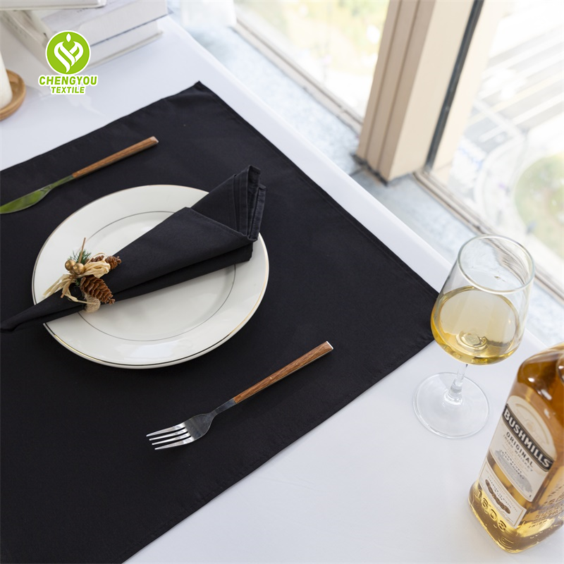 Custom 100% Polyester Reusable Wedding Restaurant Table Cloth Napkin