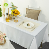 Light Blue Embroidered Cotton Linen Scalloped Placemats Towel Scallop Edge Cloth Napkins