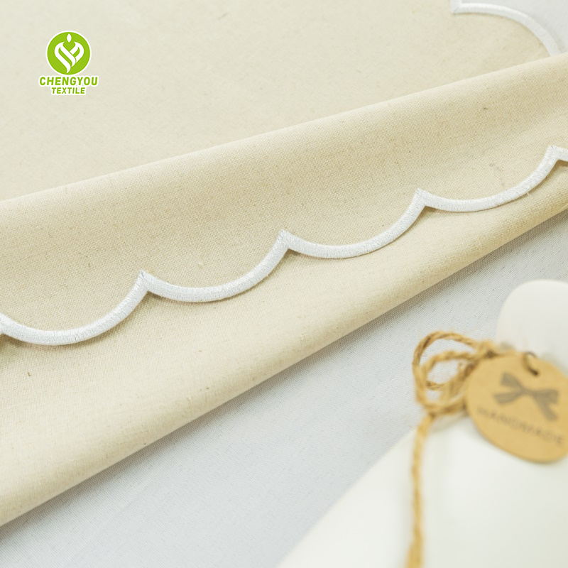 Light Blue Embroidered Cotton Linen Scalloped Placemats Towel Scallop Edge Cloth Napkins