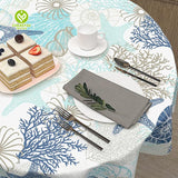 CY-TAB-007 Floral Tablecloth, Washable Polyester Summer Spring Table Cloths Wrinkle Resistant for Dining