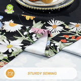 CY-TAB-007 Floral Tablecloth, Washable Polyester Summer Spring Table Cloths Wrinkle Resistant for Dining