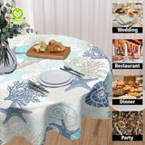 CY-TAB-007 Floral Tablecloth, Washable Polyester Summer Spring Table Cloths Wrinkle Resistant for Dining