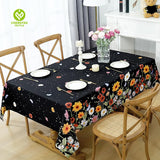 CY-TAB-007 Floral Tablecloth, Washable Polyester Summer Spring Table Cloths Wrinkle Resistant for Dining