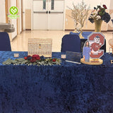 CY-TAB-004 Velvet Rectangle Tablecloth Washable Polyester Wrinkle Resistant Premium Velvet Table Cover Cloth for Holidays, Weddings, Parties and More