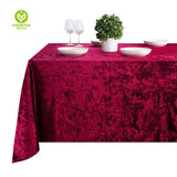 CY-TAB-004 Velvet Rectangle Tablecloth Washable Polyester Wrinkle Resistant Premium Velvet Table Cover Cloth for Holidays, Weddings, Parties and More