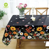 CY-TAB-007 Floral Tablecloth, Washable Polyester Summer Spring Table Cloths Wrinkle Resistant for Dining