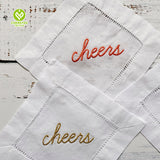 CY-NAP-019 6*6 Cocktails Hemstitch Napkin with Embroidery