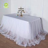 CY-TS-003 Satin Tulle Table Skirt