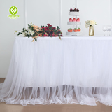 CY-TS-003 Satin Tulle Table Skirt