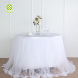 CY-TS-003 Satin Tulle Table Skirt