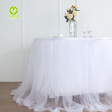 CY-TS-003 Satin Tulle Table Skirt