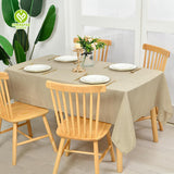 CY-TAB-022 Tassels Faux linen Fabric Table Cover for Dining Parties Kitchen