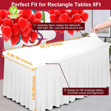 CY-TAB-020 Thick 2 in 1 Spandex Table Skirt Table Cover,Rectangle Fitted Tablecloth with Pleated Skirt,Wrinkle Free Rectangular Table Cloth for Banquets and Vendor Event