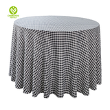 Wholesale Round Red Black Checkered Tablecloths Party Decorative Hotel Restaurant Round Table Cloths