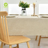 CY-TAB-022 Tassels Faux linen Fabric Table Cover for Dining Parties Kitchen