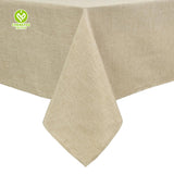 CY-TAB-022 Tassels Faux linen Fabric Table Cover for Dining Parties Kitchen