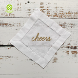 CY-NAP-019 6*6 Cocktails Hemstitch Napkin with Embroidery