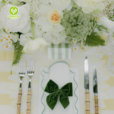 CY-NAP-001 Green Line Scalloped Embroidery Napkin