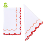 CY-NAP-003 Simple Design Scalloped Embroidery Napkin