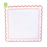 CY-NAP-003 Simple Design Scalloped Embroidery Napkin