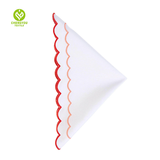 CY-NAP-003 Simple Design Scalloped Embroidery Napkin