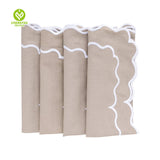 CY-NAP-004 Double Line Scalloped Embroidery Napkin