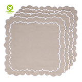 CY-NAP-004 Double Line Scalloped Embroidery Napkin