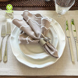 CY-NAP-004 Double Line Scalloped Embroidery Napkin