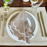 CY-NAP-004 Double Line Scalloped Embroidery Napkin