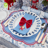 CY-NAP-005 Father Christmas Scalloped Embroidery Napkin