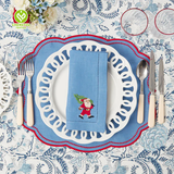 CY-NAP-005 Father Christmas Scalloped Embroidery Napkin