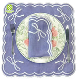 CY-NAP-010 Violet Color Design Scalloped Embroidery Napkin